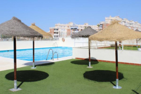 SOL Y PLAYA ROQUETAS-Ático con piscina, solarium y garaje